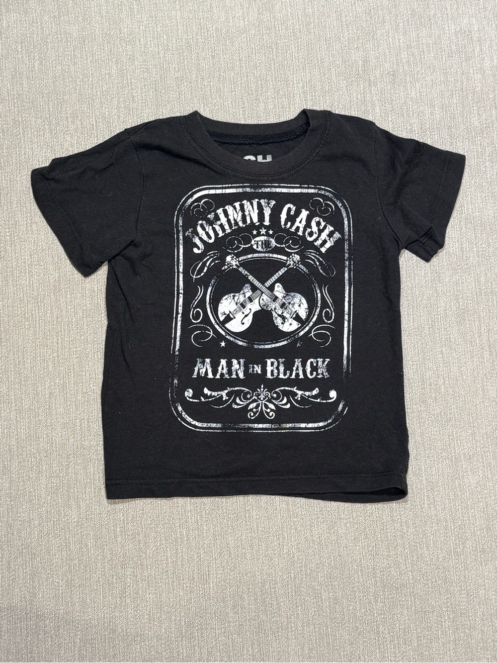 Johnny Cash Black Graphic Short-Sleeve Tee for Kids